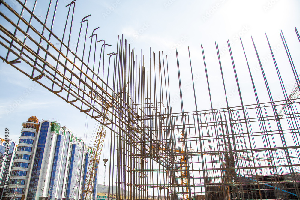 Wall mural construction site of a building