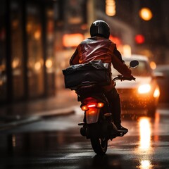 motorbike, riding, delivery