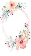 Fototapeta premium Floral Fairytale Awaits: An Uncharted Canvas Painted with Watercolor Magic, Inviting Your Wedding Invitation Story to Flourish