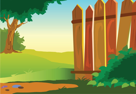 village fence vector illustration. fence illustration