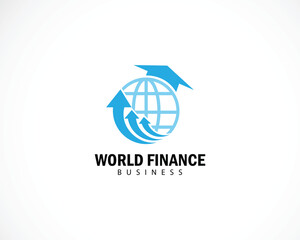 world finance logo creative growth business arrow design concept education
