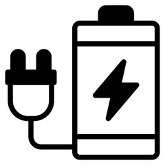  Battery, Recharge, Plug, Electric, Supply, Eco, Ecology, Energy Icon, Solid style icon vector illustration, Suitable for website, mobile app, print, presentation, infographic and any other project.