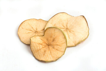 dried apples on white backgroun
