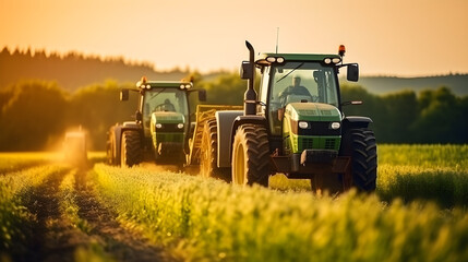 tractors in Agricultural field