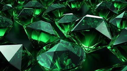 luxury green diamond background, copy space, 16:9