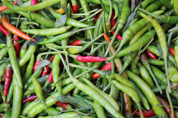 red and green chili peppers