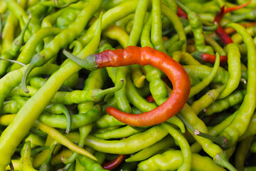 red and green chili peppers