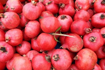 healthy food natural background of fresh pomegranates