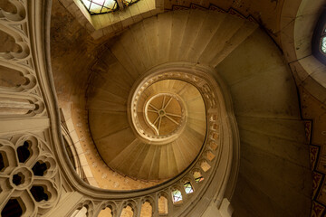 Winding Staircase in an abandoned Chateau