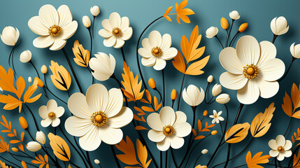 Fototapeta na wymiar flower seamless pattern Background