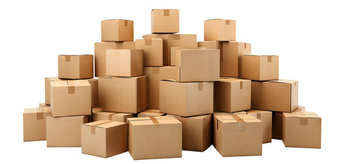 Cardboard boxes, cut out