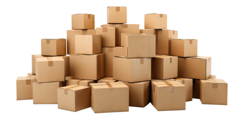 Cardboard boxes, cut out