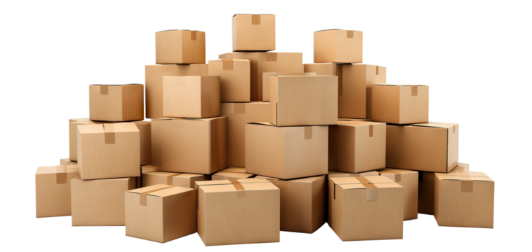 Cardboard boxes, cut out