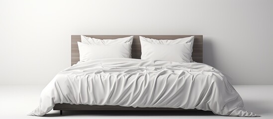 image of a striped bed on a blank surface