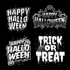 set of halloween party labels