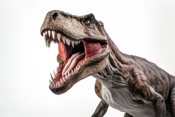Fotobehang T-Rex dinosaur isolated on a white background © Veniamin Kraskov