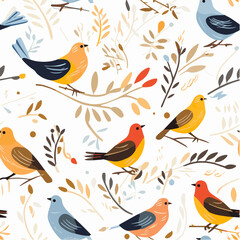 Obraz na płótnie Canvas seamless pattern with group of birds