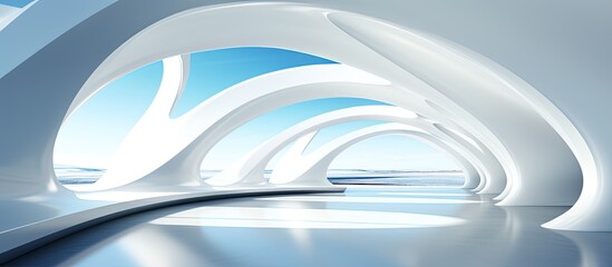 ed illustration of a contemporary white architectural backdrop