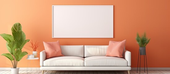 Empty frame in modern and bright interior