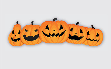 pattern halloween cartoon style on white background