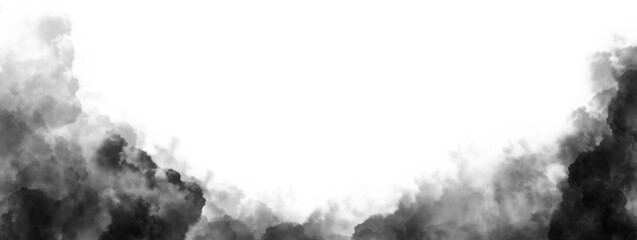Fototapeta Black clouds. Clouds with transparent background of black color. Bottomless clouds. Clouds PNG. Cloud frames loose clouds and backgrounds with cloud textures with transparencies. obraz