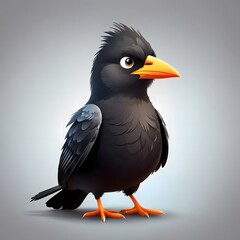 Blackbird On Plain Background Illustration Isolated Blackbird Artwork Minimalist Blackbird Design Clean Blackbird Graphic AI Generative