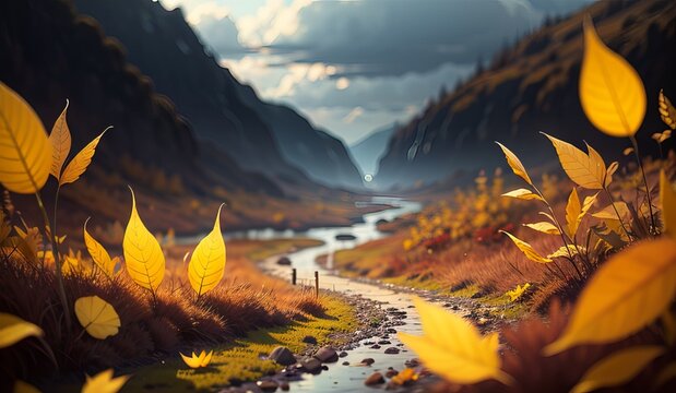 Autumn background in realistic style. For your design