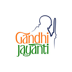 Gandhi Jayanti is an event celebrated in India to mark the birth anniversary of Mahatma Gandhi, English typography