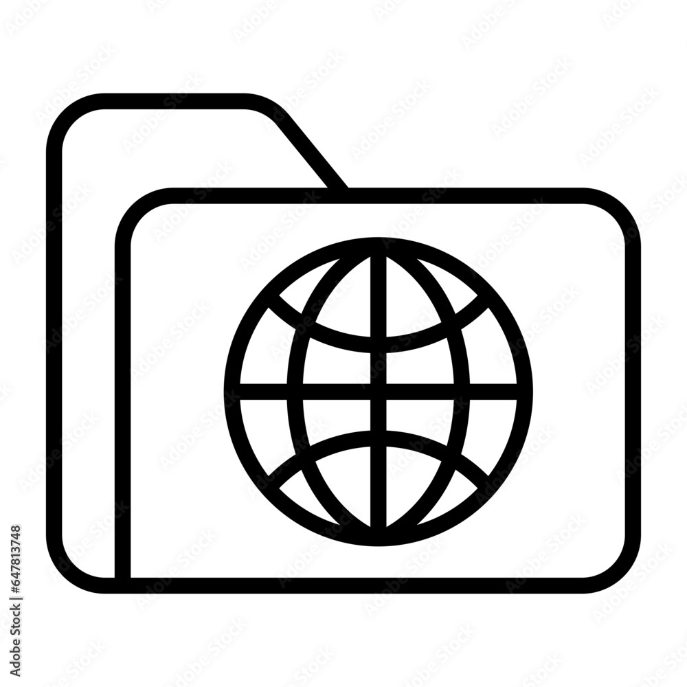 Wall mural outline global data folder icon