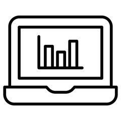 Outline Laptop Analytics icon