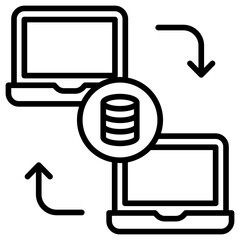 Outline Laptop sharing icon