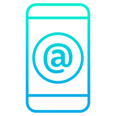 Outline gradient Mobile email icon