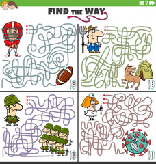 find the way maze games set with people and their occupations