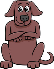 cartoon sitting brown dog animal character