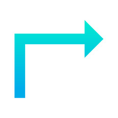 Outline gradient Turn up right arrow icon