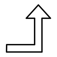 Outline Turn right up arrow icon
