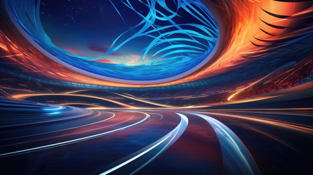 Modern indoor sports stadium cycling track