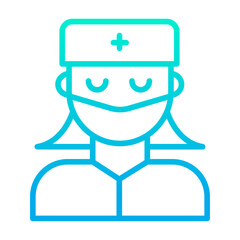 Fototapeta premium Outline gradient Woman Doctor icon