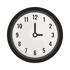Black clock in flat style. Vector office clock. Business. Minimalism. Isolated