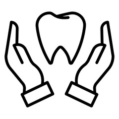 Outline dental care icon