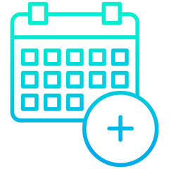 Obraz premium Outline gradient Add Schedule icon