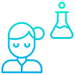 Obraz premium Outline gradient Woman Chemistry Student
