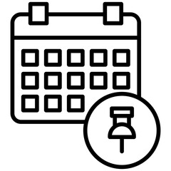 Outline Schedule Pin icon