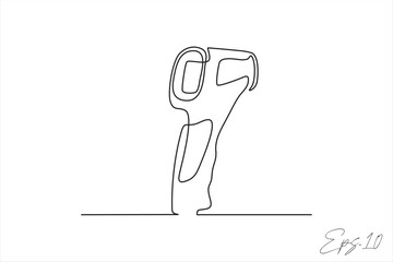 continuous line art drawing of temperature measuring instrument