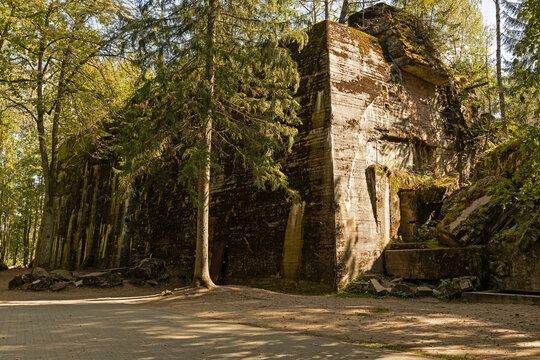 ruins of the headquarter of Hitler called wolfs lair or in german Wolfsschanze near Ketrzyn in Poland