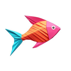 Origami Fish isolated on transparent background
