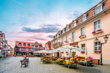 Naklejka na ściany i meble Marktplatz, Michelstadt, Odenwald, Deutschland 