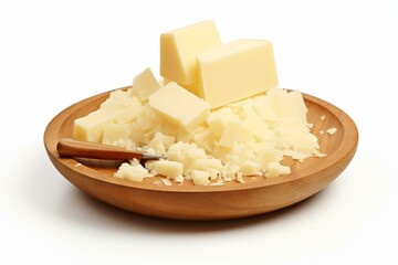Parmesan cheese with clear background. Generative AI