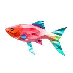 Origami Trout isolated on transparent background