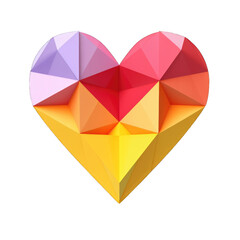 Origami Heart isolated on transparent background